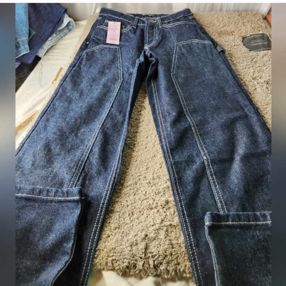Women's High-Rise EasyRigid Straight Jeans - Wild Fable Blue Raw Wash Size 00/32 - Picture 5 of 13